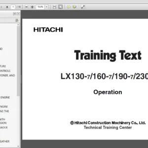 Hitachi LX130-7 LX160-7 LX190-7 LX230-7 General Info+Operation+Parts Catalog+Spec+Operational Principle Manual - PDF Download