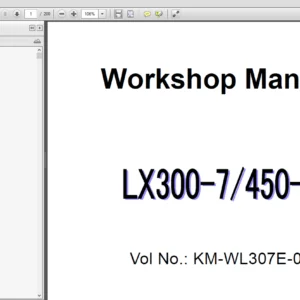 Hitachi LX300-7 LX450-7 Wheel Loader Workshop + Operator's + Technical + Performance Check Manual - PDF Download