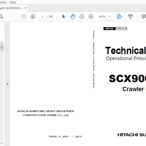 Hitachi SCX900HD-2 Crawler Crane Technical Operational Principle Manual - PDF DOWNLOAD