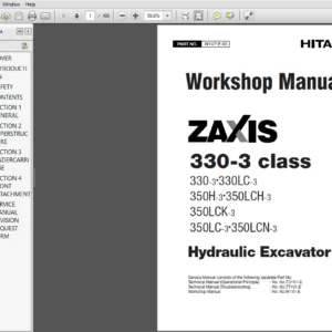 Hitachi ZAXIS 330-3 330-3 330LC-3 350H-3 350LCH-3 350LCK-3 350LC-3 Excavator Operational Principle+Troubleshooting+Workshop Manual - PDF DOWNLOAD