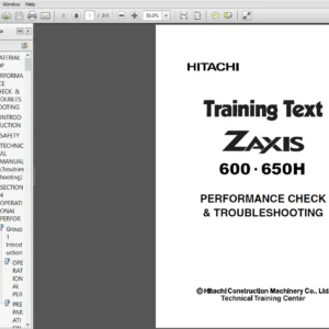 Hitachi ZAXIS 600 600LC 650H 650LCH Operational Principle+Troubleshooting+Parts+Workshop Manual - PDF DOWNLOAD