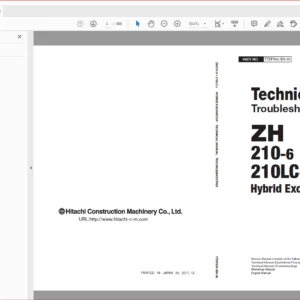 Hitachi ZH210-6 210LC-6 Excavator Operational Principle+Troubleshooting+Workshop Manual - PDF DOWNLOAD