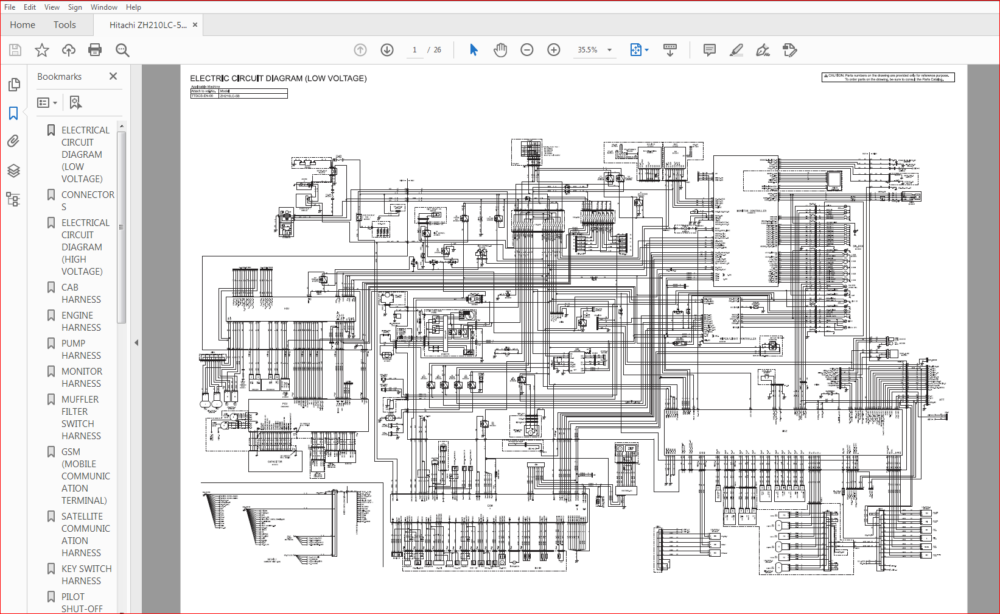 Hitachi ZH210LC-5B Hybrid Excavator Electrical Circuit+Troubleshooting ...