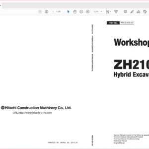 Hitachi ZH210LC-5B Hybrid Excavator Electrical Circuit+Troubleshooting+Workshop Manual - PDF DOWNLOAD