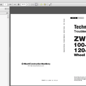Hitachi ZW 100-G 120-G Wheel Loader Troubleshooting + Workshop Manual - PDF DOWNLOAD