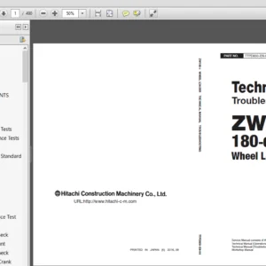 Hitachi ZW 180-6 Wheel Loader Operational Principle+Troubleshooting+Workshop Manual - PDF DOWNLOAD