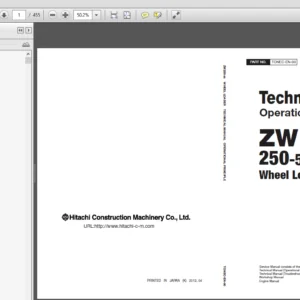 Hitachi ZW 250-5B Wheel Loader Operational Principle+Troubleshooting+Workshop Manual - PDF DOWNLOAD