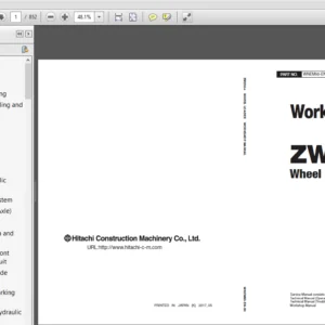 Hitachi ZW 250-6 Wheel Loader Workshop + Troubleshooting + Operational Principle + Hydraulic Circuit Manual - PDF Download