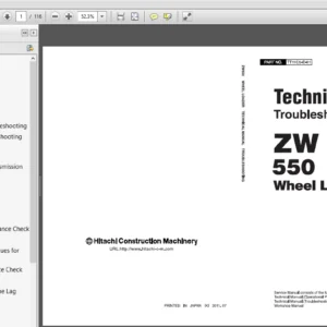 Hitachi ZW 550 Wheel Loader Workshop+Operational Principle+Troubleshooting Manual - PDF DOWNLOAD