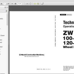 Hitachi ZW100-G 120-G Wheel Loader Operational Principle Technical Manual + Electrical-Hydraulic Circuit Diagram - PDF Download