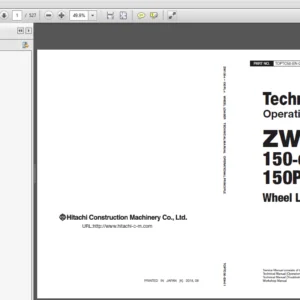 Hitachi ZW370-6 Wheel Loader Operational Principle+Troubleshooting+Electrical Hydraulic Circuit+Workshop Manual - DOWNLOAD