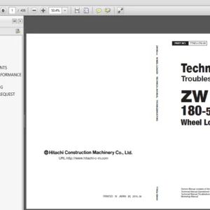 Hitachi ZW180-5A Wheel Loader Electrical Hydraulic+Troubleshooting+Workshop Manual - PDF DOWNLOAD