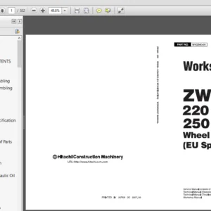 Hitachi ZW220-250 Wheel Loader Workshop +Operational Principle+Troubleshooting+Parts Catalog Manual - PDF DOWNLOAD