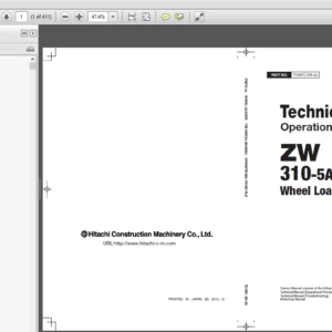 Hitachi ZW310-5A Operational Principal+Electrical-Hydraulic+Troubleshooting Manual - PDF DOWNLOAD