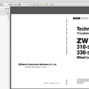 Hitachi ZW310-5B 330-5B Wheel Loader Troubleshooting + Operational Principle + Hydraulic Circuit Manual - PDF Download