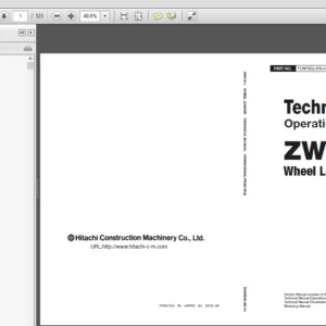 Hitachi ZW310-6 Wheel Loader Workshop + Operational Principle + Troubleshooting + Electrical-Hydraulic Circuit Manual - PDF Download