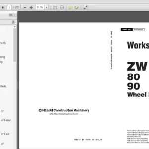 Hitachi ZW80 90 Wheel Loader Workshop + Operational Principle + Troubleshooting + Electrical-Hydraulic Circuit Manual - PDF Download