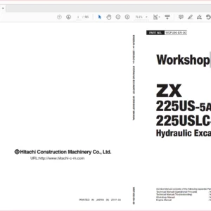 Hitachi ZX 225US-5A 225USLC-5A Excavator Operational Principle+Troubleshooting+Workshop Manual - PDF DOWNLOAD