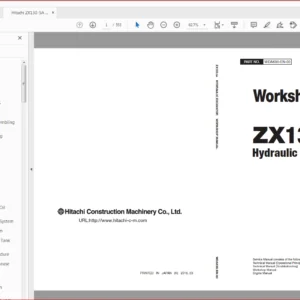 Hitachi ZX130-5A Hydraulic Excavator Operational Principle+Troubleshooting+Workshop Manual - PDF DOWNLOAD