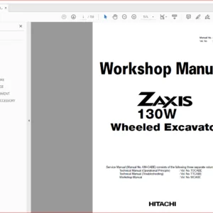 Hitachi ZX130W Excavator Hydraulic+Electrical+Workshop Manual - PDF DOWNLOAD