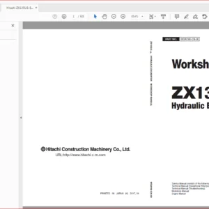 Hitachi ZX135US-5A Hydraulic Excavator Operational Principle+Electrical-Hydraulic Circuit+Troubleshooting+Workshop Manual - PDF DOWNLOAD
