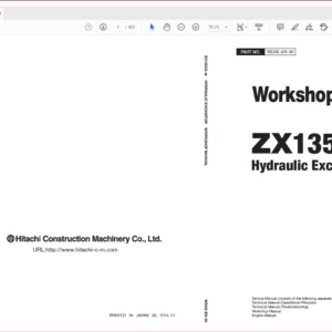 Hitachi ZX135US-5B Hydraulic Excavator Operational Principle+Troubleshooting+Workshop Manual - PDF DOWNLOAD