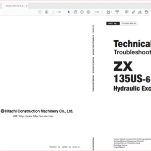 Hitachi ZX135US-6 Hydraulic Excavator Operational Principle+Troubleshooting+Workshop Manual - PDF DOWNLOAD
