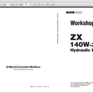 Hitachi ZX140W-3 Excavator Operational Operational+Parts+Troubleshooting+Workshop Manual - PDF DOWNLOAD