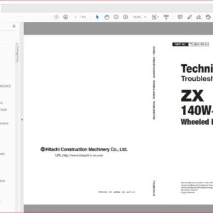 Hitachi ZX140W-6 Wheeled Excavator Operational Principle+Troubleshooting Manual - PDF DOWNLOAD