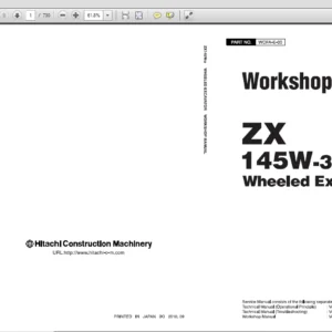 Hitachi ZX145W-3 Wheeled Excavator Operational Principle+Troubleshooting+Workshop Manual - PDF DOWNLOAD