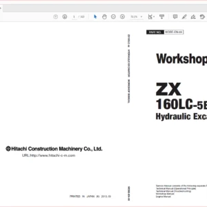 Hitachi ZX160LC-5B Hydraulic Excavator Operational Principle+Troubleshooting+Workshop Manual - PDF DOWNLOAD