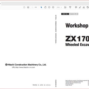 Hitachi ZX170W-5A Wheeled Excavator Operational Principle+Troubleshooting+Workshop Manual - PDF DOWNLOAD