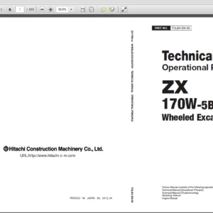 Hitachi ZX170W-5B Wheeled Excavator Operational Principle+Troubleshooting+Workshop Manual - PDF DOWNLOAD