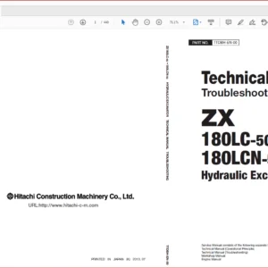 Hitachi ZX180LC-5G 180LCN-5G Hydraulic Excavator Troubleshooting+Electrical Circuit+Workshop Manual - PDF DOWNLOAD