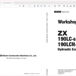 Hitachi ZX190LC-6 190LCN-6 Excavator Operational Principle+Troubleshooting+Workshop Manual - PDF DOWNLOAD