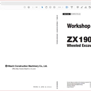 Hitachi ZX190W-5A Wheeled Excavator Operational Principle+Troubleshooting+Workshop Manual - PDF DOWNLOAD