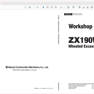 Hitachi ZX190W-6 Wheeled Excavator Operational Principle+Troubleshooting+Workshop Manual - DOWNLOAD