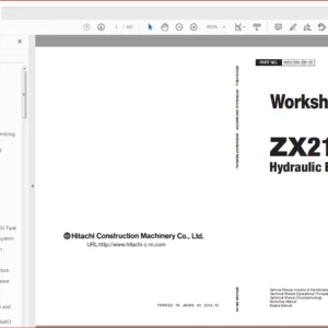 Hitachi ZX210LCN-G Excavator Operational Principle+Troubleshooting+Workshop Manual - PDF DOWNLOAD