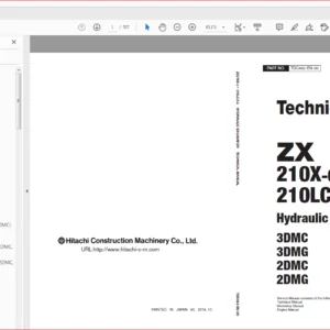 Hitachi ZX210X-6 210LCX-6 Hydraulic Excavator Technical+Electrical-Hydraulic Circuit+Workshop Manual - PDF DOWNLOAD