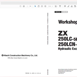 Hitachi ZX250LC-5B ZX250LCN-5B Excavator Operational Principle+Troubleshooting+workshop Manual - PDF DOWNLOAD