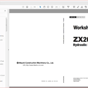 Hitachi ZX26U-5A Hydraulic Excavator Workshop + Technical + Electrical-Hydraulic Circuit Manual - PDF Download