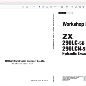 Hitachi ZX290LC-5B ZX290LCN-5B Excavator Operational Principle+Troubleshooting+Workshop Manual - PDF DOWNLOAD