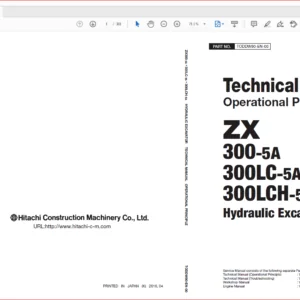 Hitachi ZX300-5A 300LC-5A 300LCH-5A Excavator Operational Principle+Troubleshooting+Workshop Manual - PDF DOWNLOAD