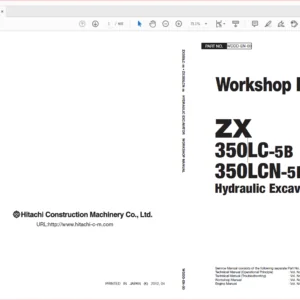 Hitachi ZX350LC-5B 350LCN-5B Excavator Operational Principle+Troubleshooting+Workshop Manual - PDF DOWNLOAD