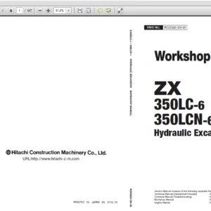 Hitachi ZX350LC-6 350LCN-6 Excavator Operational Principle+Troubleshooting+Workshop Manual - PDF DOWNLOAD