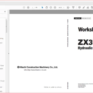 Hitachi ZX35U-5B Hydraulic Excavator Workshop + Technical + Electrical-Hydraulic Circuit Manual - PDF Download