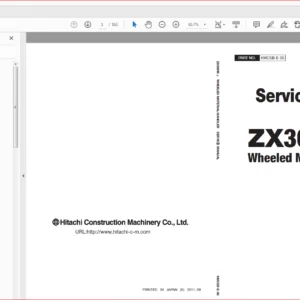 Hitachi ZX360W-3 Wheeled Material Handler Electrical Hydraulic Circuit+Technical Manual - PDF DOWNLOAD