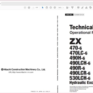 Hitachi ZX470-6 470LC-6 490H-6 490LCH-6 490R-6 490LCR-6 530LCH-6 Excavator Operational Principle+Troubleshooting+Workshop Manual - PDF DOWNLOAD
