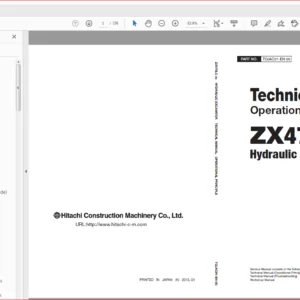 Hitachi ZX470LC-5G Excavator Operational Principle+Troubleshooting+Workshop Manual - PDF DOWNLOAD