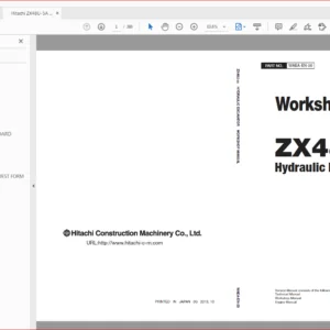 Hitachi ZX48U-5A Hydraulic Excavator Workshop + Technical + Electrical-Hydraulic Circuit Manual - PDF Download
